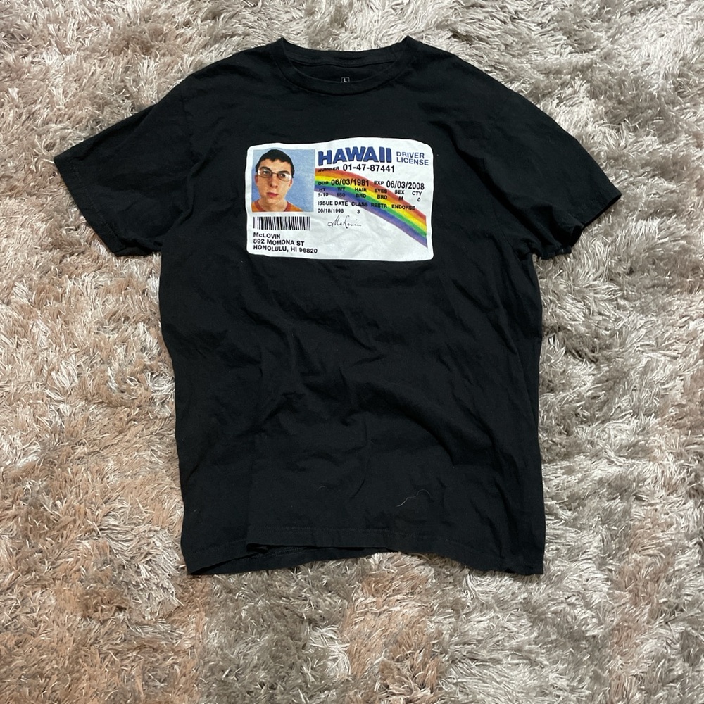 Ripple Junction Black Short Sleeve Tee Hawaii Graphic